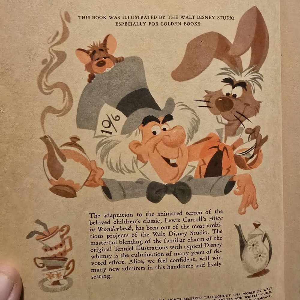 Vintage 1951 Mad Hatter’s Tea Party Little Golden Book First Edition A - Picture 3 of 5